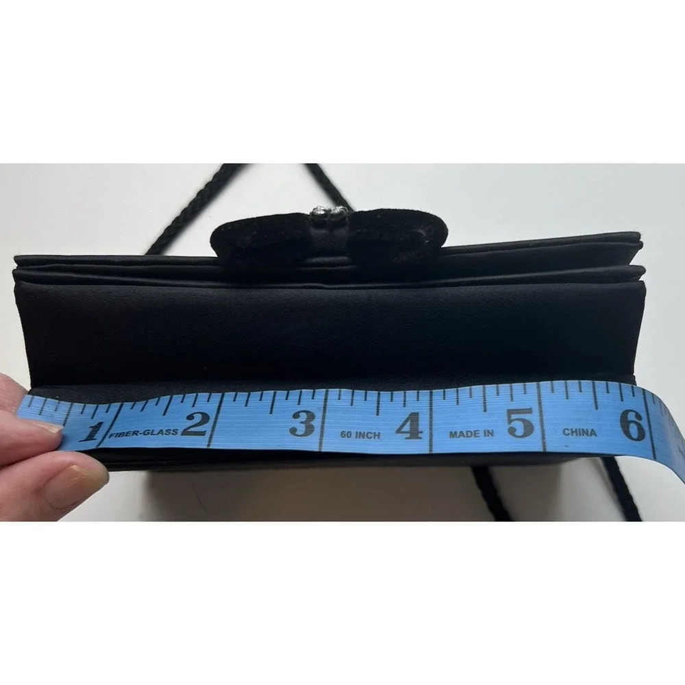 Cross Body Bow Sparkle Evening Bag Black Dressy Bag
